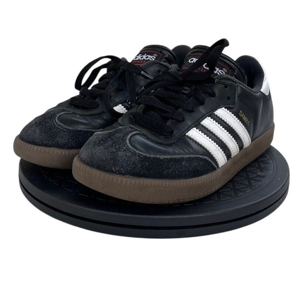 Boys Adidas Samba 036516 Leather Sports Running Athletic Sneaker SZ 3.5 Black - Picture 2 of 6